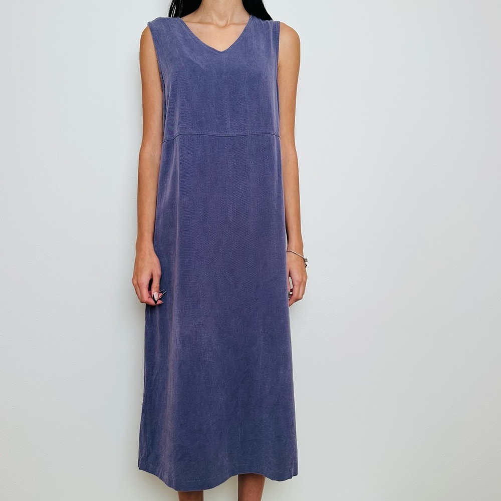 Coldwater Creek Purple Sleeveless Midi Dress - Picture 2 of 6